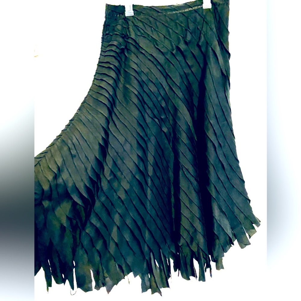 Gado Gado Long Black,100% Silk Skirt